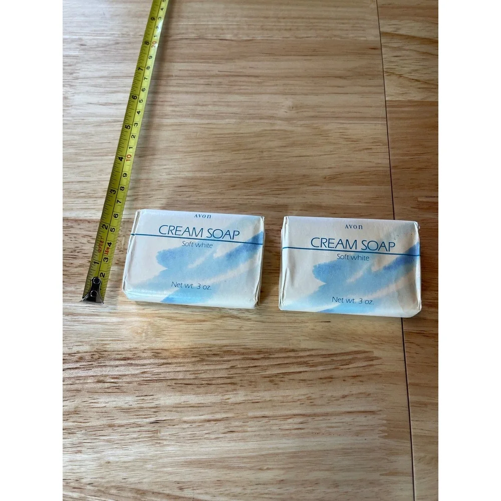 Vintage 1992 Avon Cream Soap‎ Soft White 3oz Bars Set of 2 New Old Stock